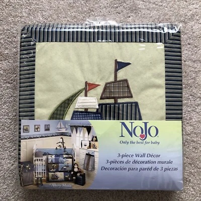 NOJO 3 Piezas Decoración de Pared-Ahoy Mate-Barcos/Palmera con Mono-Suave- NUEVO Foto 1 de 4