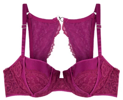 NUEVO SUJETADOR CON AROS DE ENCAJE ROSA PLACE STATE FORTUNA TALLA 10D,12D,14C $139 Foto 1 de 3