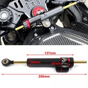 Universal Motor Carbon Fiber Steering Damper Stabilizer For Yamaha Honda Ducati - Picture 1 of 10