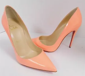 Nuove décolleté Christian Louboutin So Kate corallo vernice tacco 120 a punta 37 - Foto 1 di 6