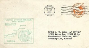 First Airmail Flight Marion Ohio April 15 1953 AAMC#88N25 - Picture 1 of 1