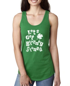Top sin mangas Irish Humor Lets Get Blarney Piedrado trébol St Patricks Día Racerback - Imagen 1 de 3