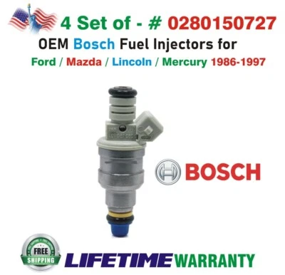 Inyector de combustible Bosch X1 OEM para Mercury/Ford/Lincoln/Mazda 1986-1997 #0280150727 Foto 1 de 4