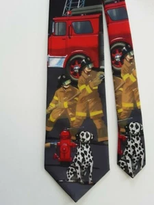 1995 Ralph Marlin brand Fireman theme men's tie - Picture 1 of 3