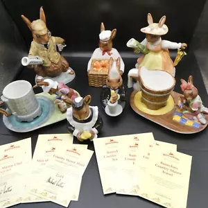 Juego completo de 7 té Royal Doulton Bunnykins Country Manor todo perfecto estado - Imagen 1 de 24