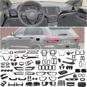 Carbon Fiber Interior Full Decor Accessories Trims for Jeep Grand Cherokee 11-20 - Picture 1 of 63
