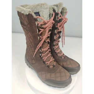 Neu ohne Etikett Zobel braun Kunstfell Damen gesteppt Performance Patagonia hohe Stiefel 8 - Bild 1 von 13