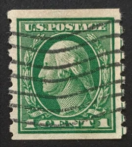 U.S. Used Stamp Scott #412 1c Washington, Superb. Wave Cancel. A Gem! - Picture 1 of 2