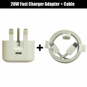 Original iPhone Charger 20W PD USB-C Type + Fast Charging Cable iPhone 15 14 13 - Picture 1 of 7