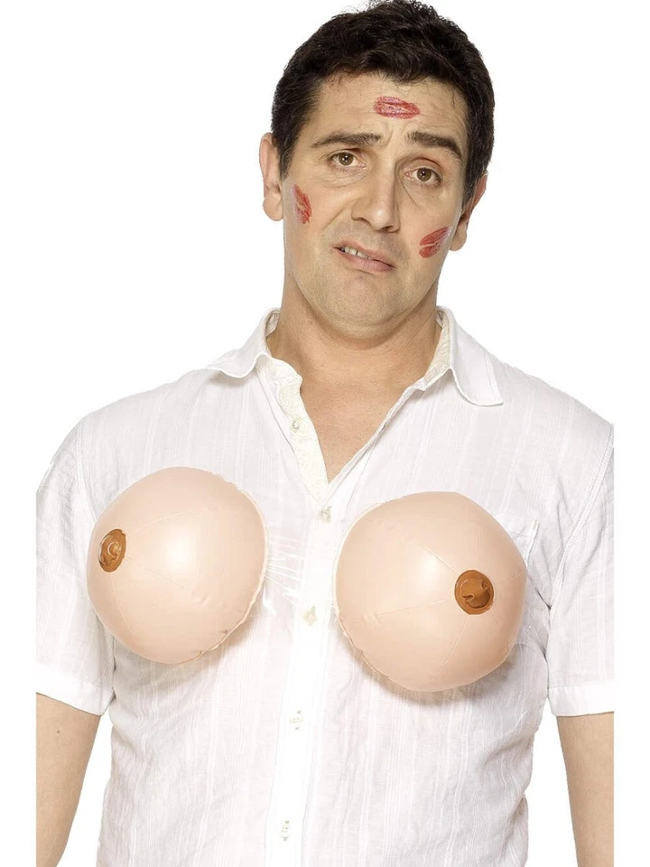 Tetas inflables para despedida de soltero accesorio de disfraz para hombre Foto 1 de 1