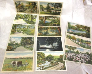 13 Antique HADDONFIELD NJ Post Cards UNUSED Place One Cent Stamp "ColourPicture" - Picture 1 of 13