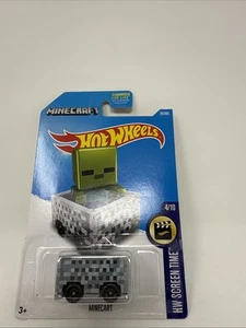 Hot Wheels Minecraft MINECART Toy Car GRAY 2016 HW 4/10 Screen Time 24/365 - Picture 1 of 3