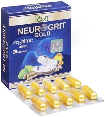 NEUROGRIT Gold Capsules (20 caps) Herbal Ayurvedic Mental Wellness - Image 1 of 4