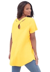 Roaman's Women's Plus Size Ultimate Crisscross Back Tunic - Picture 1 of 65