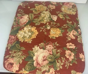 1 Floral Pillow Sham Standard Red Pink Roses Hydrangea Reverse Stripe Unbranded - Picture 1 of 8