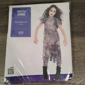 Ghostly Zombie Dress Child Size Large 12 - 14 Halloween Costume 1pc - Picture 1 of 7