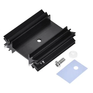 6pcs 34x25x12mm TO-220 Aluminum Heatsink for MOSFET Transistor with 2 Pin Black - Picture 1 of 5