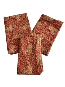 Set Of 3 Ballard Designs Red Paisley Pillow Shams Euro(2) Standard(1) Button Enc - Picture 1 of 11