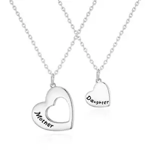 Silver Plated Mother and Daughter Necklace Set by Philip Jones - Picture 1 of 8