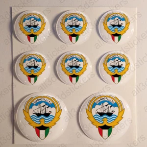 Autocollants Koweït Armoiries Blason Adhésif Koweït 3D Résine Autocollant Rond - Bild 1 von 1
