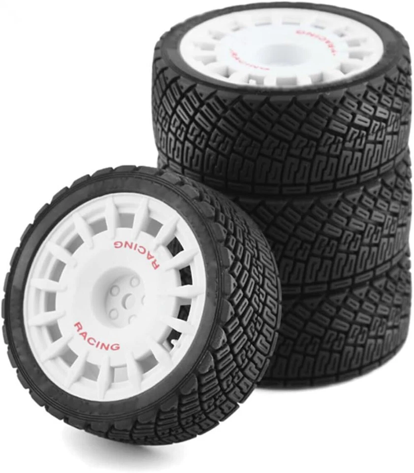 1:10 Rally Style Racing Tires - Plastic Wheel for Tamiya TT01 TT02 HPI KYOSHO WR - Image 1 of 4