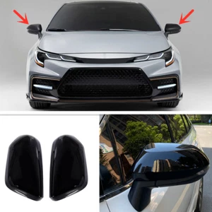 For Toyota Corolla 2019-2022 Piano black Side Door Rearview Mirror Cover Trim 2P - Picture 1 of 6