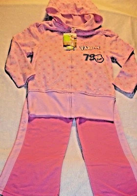 PINK Hearts Varsity 2pc Sweatsuit Outfit-Girls 3T- Hoodie Jacket&Pants-NEW-Twins - Image 1 of 4