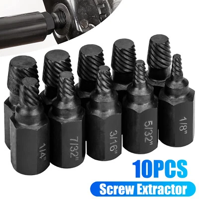 10Ps Screw Extractor Easy Out Drill Bits Kit Damaged Screw Bolt Stud Remover Set - Image 1 of 4