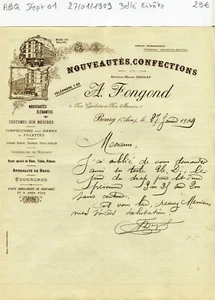 Dépt 01 - Bourg en Bresse 5 Rue Gambetta - Belle Entête Secteur de la Mode 1909 - Foto 1 di 1