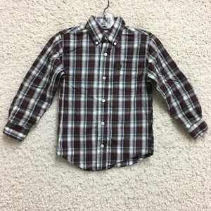 Cinch Button Down Shirt Extra Small Youth Red Plaid Long Sleeve Tartan Boys XS - Picture 1 of 9