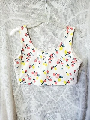 彪马 Bralette M 裁剪上衣桃子柠檬新奇弹力标志白色粉红色 — 第 1/3 张图片