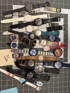 23 Swatch Watches Vintage Irony Square Scalato Guard Many Good And For Repairs - Picture 1 of 24