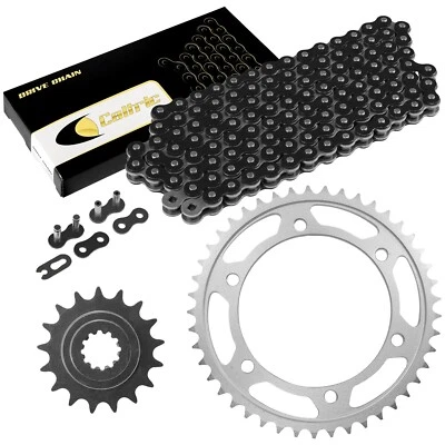 Kit de cadena de transmisión y piñón negro para Kawasaki GPZ1100 ZX1100E ZX1100F 1994-97 Foto 1 de 4