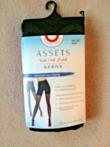 Spanx  Red Hot Label size 4/D Black Textured Lace Zigzag Tights # 2454 NWT - Picture 1 of 5