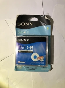 5 Pack Sony HandyCam DVD-R 30 Minute 1.4GB Recordable Disc NEW SEALED - Picture 1 of 9