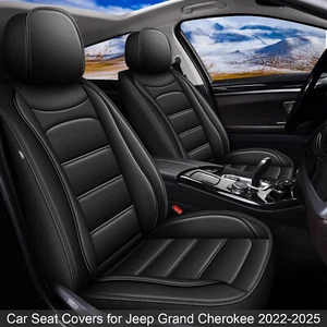 Car Seat Covers Full Set Faux Leather for 2022-2025 Jeep Grand Cherokee (5Seats) - Picture 1 of 6