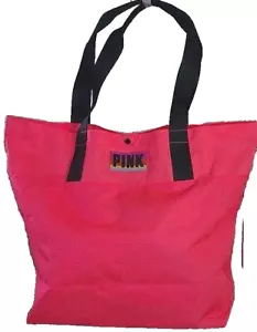 Victoria's Secret PINK extra große Beuteltasche fluoreszierend koralle Druckknopfverschluss Strand - Bild 1 von 12