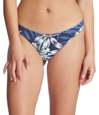 Roxy Beach Classics Tanga Bikini Bottoms in Mood Indigo Seaside Tropics X-Large - Image 1 of 4