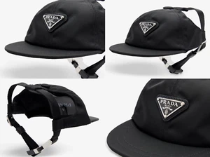 Prada Pets Dog Logo Bucket Baseball Cap Hat Dog Rain Taffeta BNWT S - Picture 1 of 13