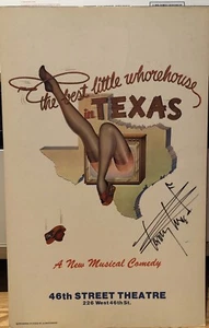 Tommy Tune firmato IL MIGLIOR PICCOLO BORDELLO DEL TEXAS Broadway poster finestra - Foto 1 di 2