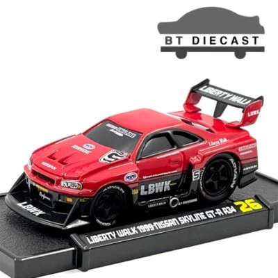 MÁQUINAS MUSCULARES LIBERTY WALK LBWK 1999 NISSAN SKYLINE GT-R R34 1/64 ROJO 15566 RD Foto 1 de 3