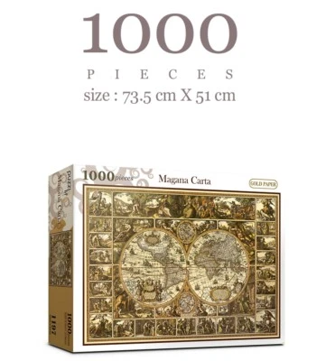 Rompecabezas Mapa del Mundo Antiguo 1000 Piezas - Versión PAPEL DORADO ESPECIAL Foto 1 de 4