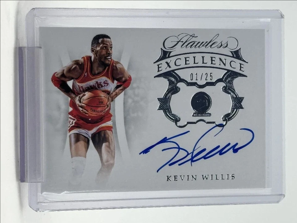 KEVIN WILLIS 2018-19 FLAWLESS EXCELLENCE AUTOGRAPH HAWKS AUTO 01/25 - Image 1 of 2