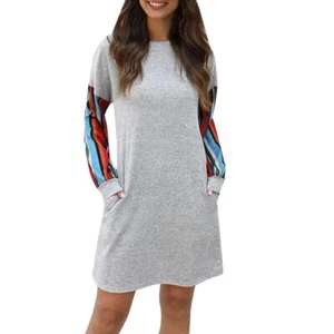 Miss Sparkling Dress, Size L, Gray with Multi-color - Picture 1 of 5