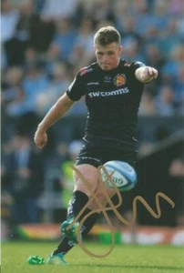 EXETER CHIEFS RUGBY UNION: JOE SIMMONDS SIGNED 6x4 ACTION PHOTO+COA - Picture 1 of 1