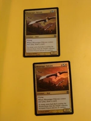 Messenger Falcons x2 Alara Reborn FOIL.  Bird. Magic the Gathering 2 Card. - Image 1 of 4