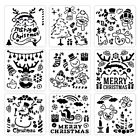 Reusable Stencils Painting Templates for DIY Crafts Scrabook Drawing 9 PACK