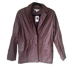 AND NOW THIS Faux Leather Oversized Blazer NWT Sz Small - Picture 1 of 5