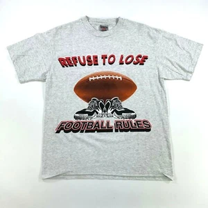 Vintage 90s Refuse To Lose Football Rules Atlanta Falcons Georgia Bulldogs Large - Picture 1 of 6
