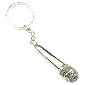  Microphone Keychain Music Notes Chains Car Rings Pendant Necklace